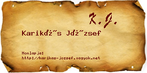 Karikás József névjegykártya